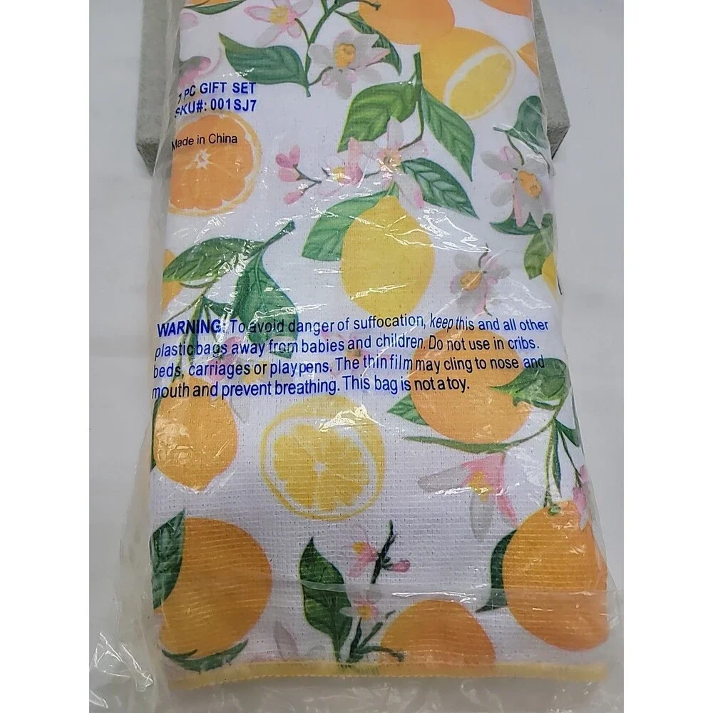 New Smart Home Essentials for Living Yellow Lemons 7 Piece Kitchen Gift Set Vtg